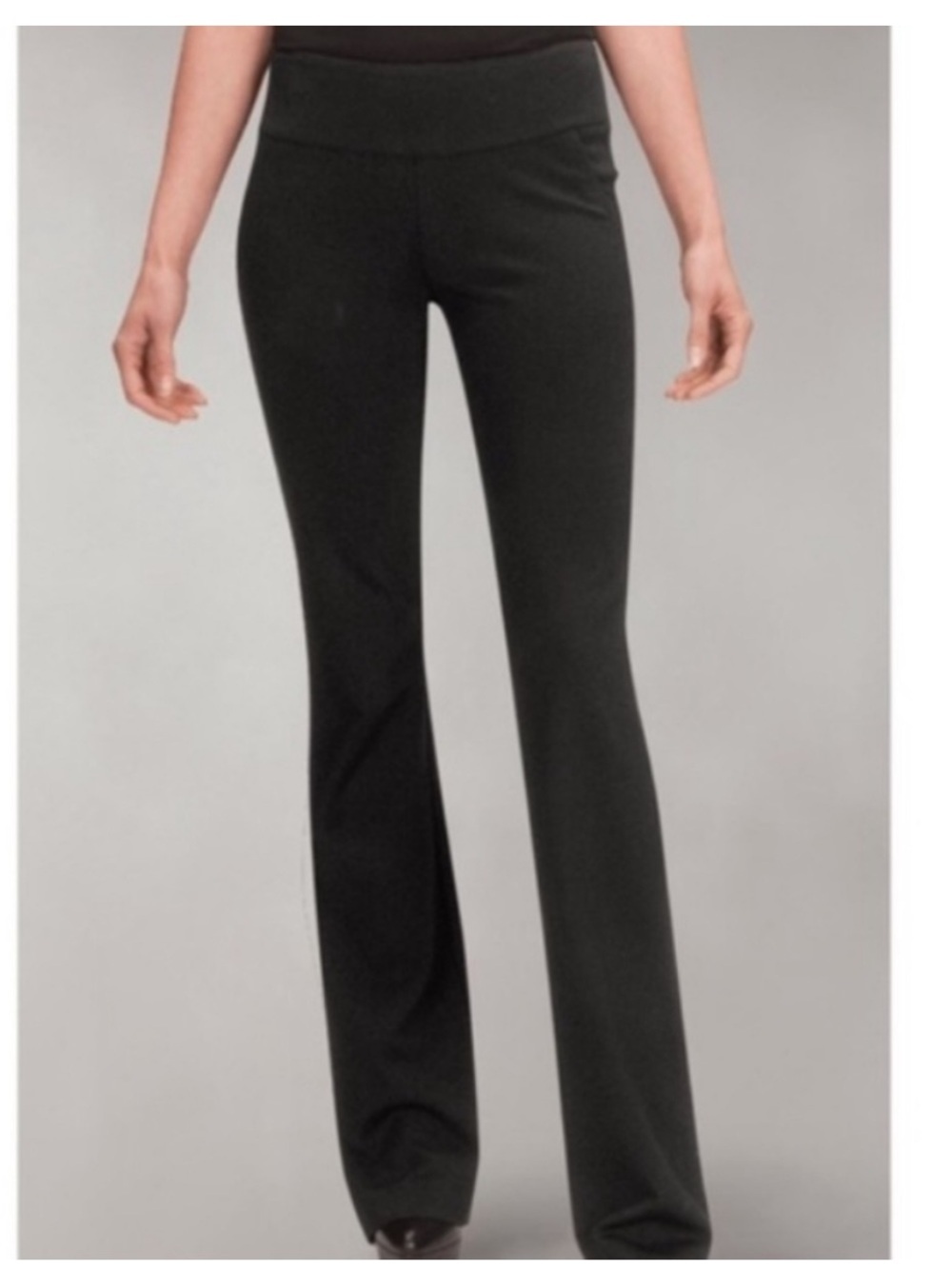 CAbi #197R Black Ponte Knit Back Zip Bootcut Dress Pants Trousers Slacks Sz 12